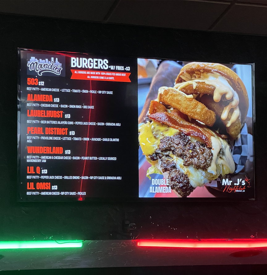 digital menus - Free design, hosting, and maintenance - Burger Menu