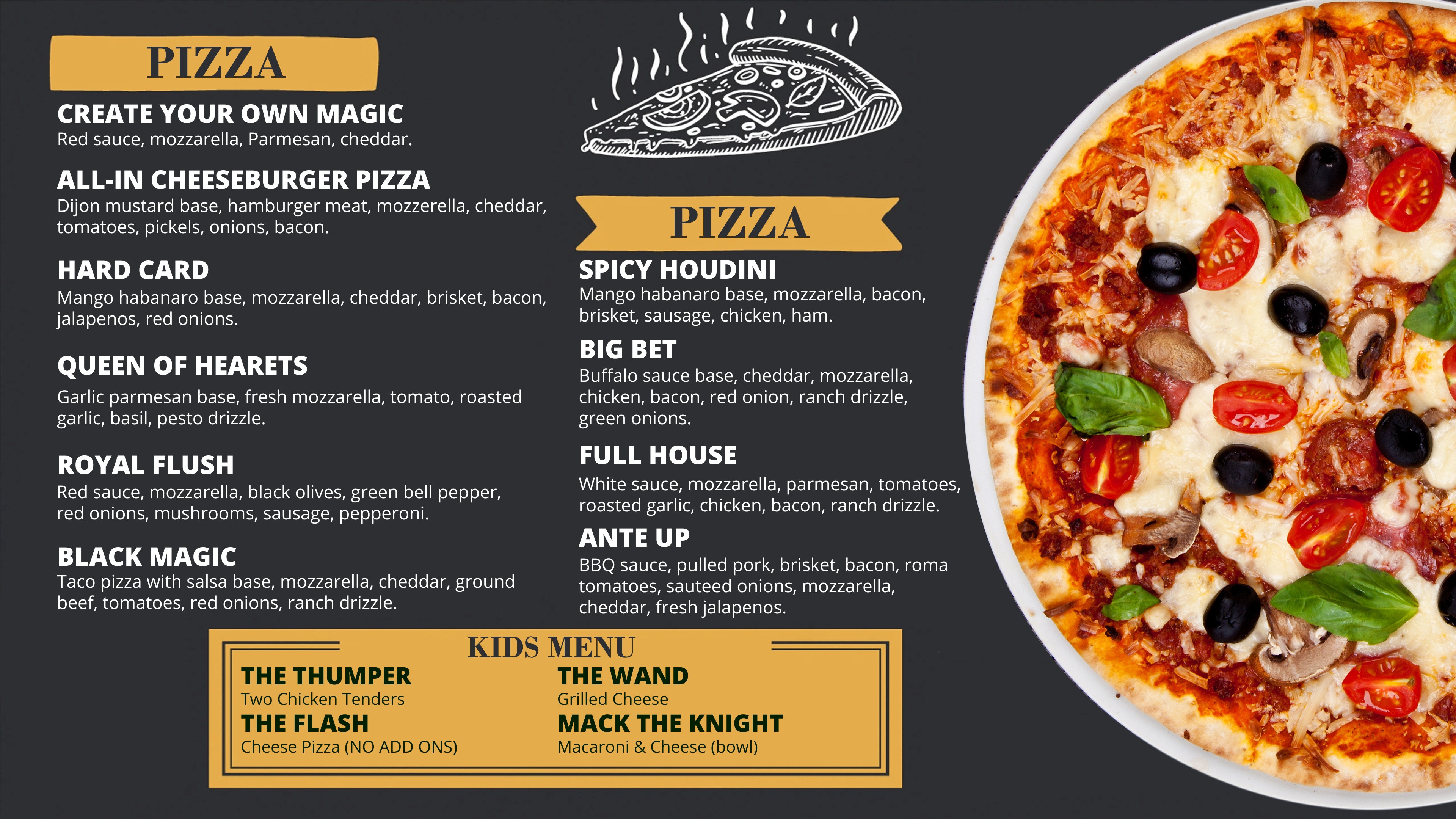 digital menus - Free design, hosting, and maintenance - Pizza Menu