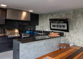 infotainment screens - Free design, hosting, and maintenance-apartments-airb2b-outdoor-kitchen-BBQ